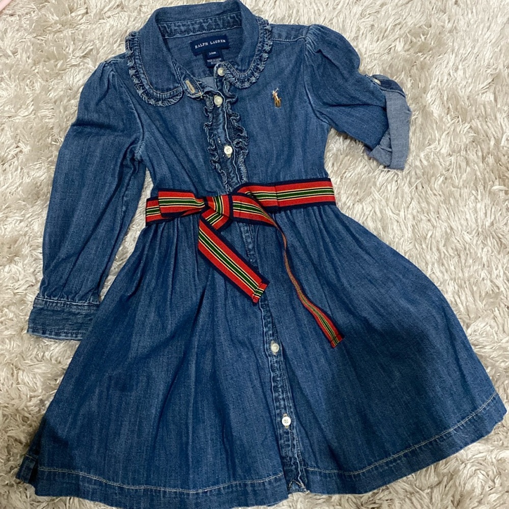 Ralph Lauren girls denim dress size 24 mos.